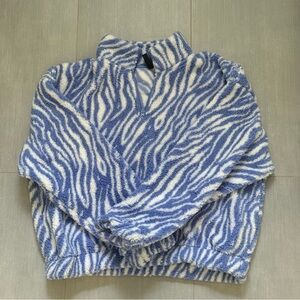 H&M Blue and White Zebra Print Jacket